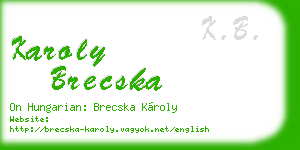 karoly brecska business card