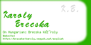 karoly brecska business card